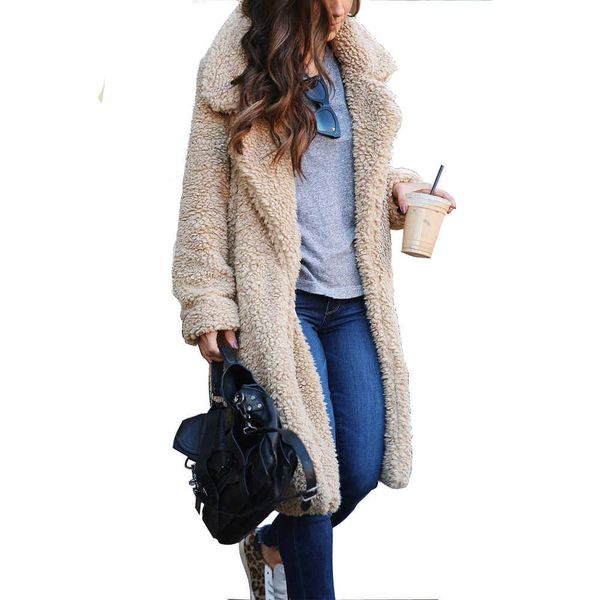 

women's jackets autumn european and american -style solid street long-sleeved female teddy coat efq9, Black;brown