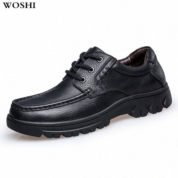 

big size 50 genuine leather mens business shoes lace up fashion casual handmade sewing men formal flats male oxfords shoes o4 i3fx#, Black