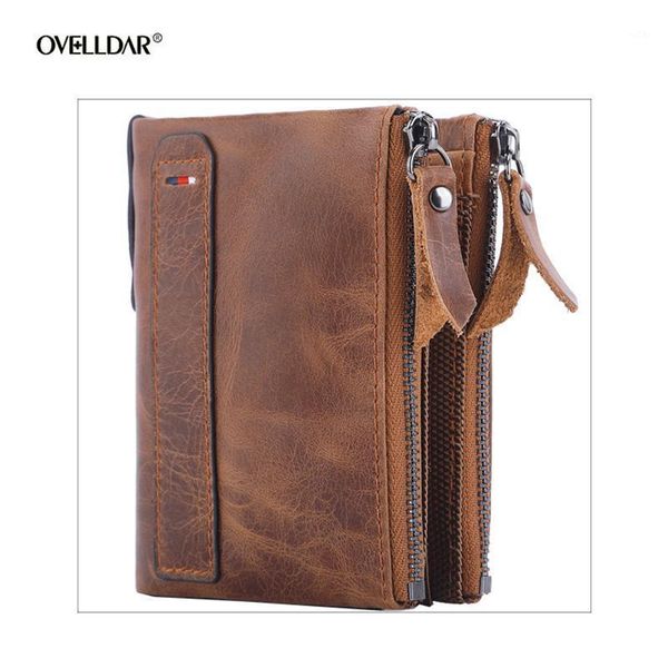

male fashion wallets men credit business card holders genuine leather purses coin change money short luxurious1, Red;black