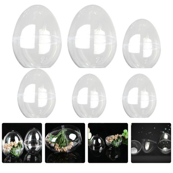 

6pcs high transparent flat bottom packaging box egg shell storage box