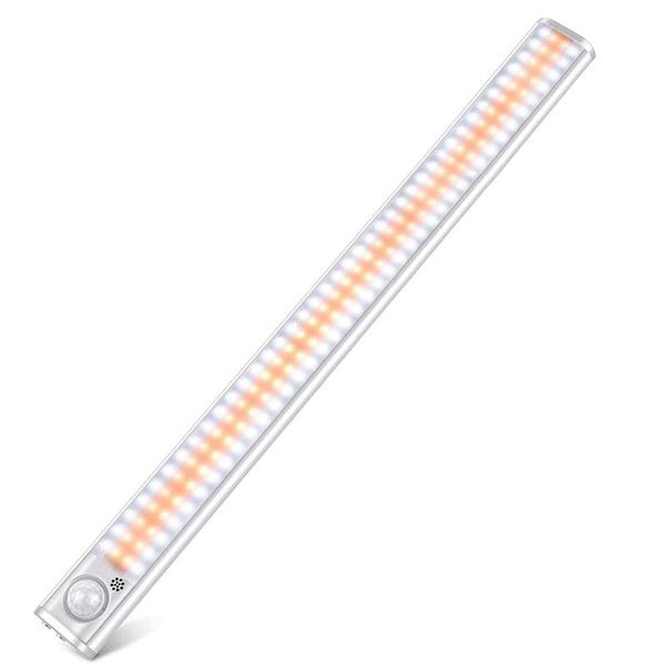 

160 led motion sensor under cabinet closet night light usb rechargeable wall-mounted induction lamp 39.5cm length