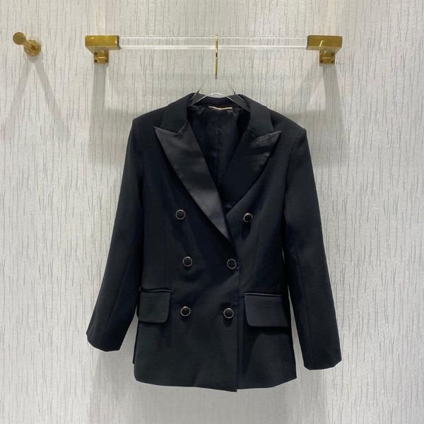

2021 new ladies fashion long sleeve lapel double breasted suit jacket 0921, White;black