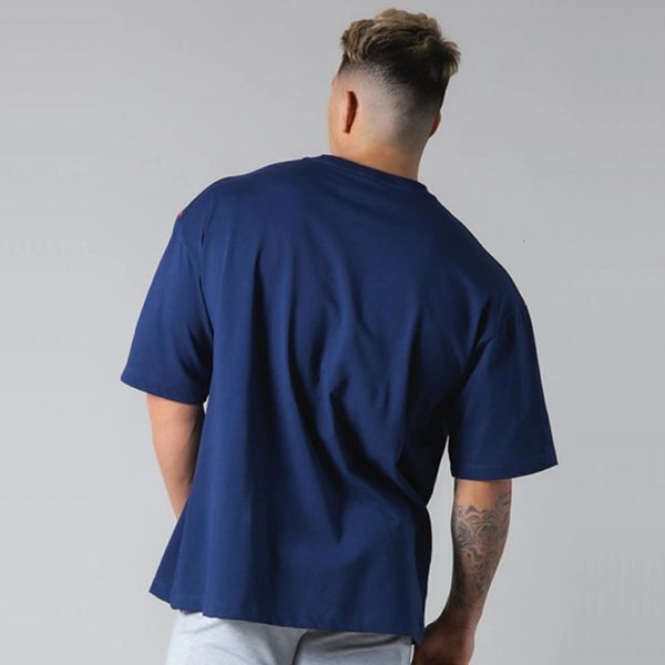 

new ccasual loose cotton t-shirt men gym fitness short sleeve shirt male workout training tees summer fashion clothes apparel ntdr, White;black