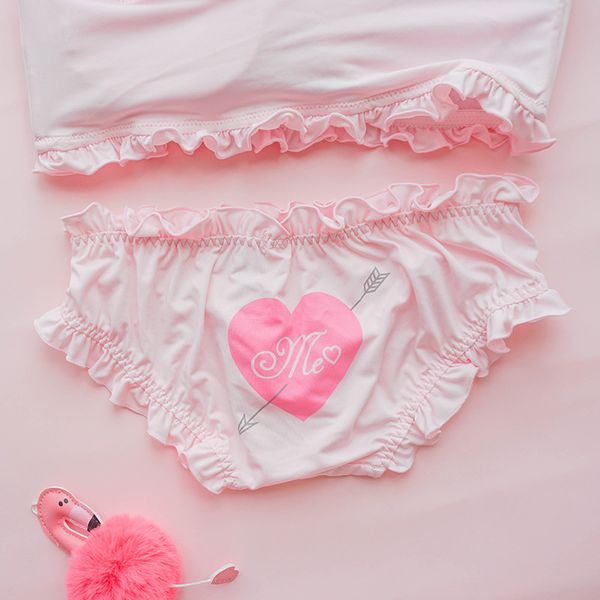 

japanese pink cute chiffon bra&panties set wiresoft underwear sleep intimates set kawaii lolita women lingerie boudoir, Red;black