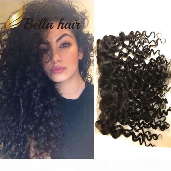 

13x4 water wave brazilian indian peruvian lace frontal closure ear to ear lace frontals dyeable natural brown color human hair closures, Black