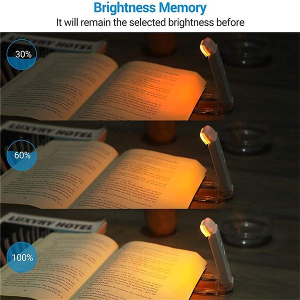 

book lights led usb oplaadbare boek leeslamp helderheid verstelbare oogbescherming clip licht draagbare bladwijzer lezen easy
