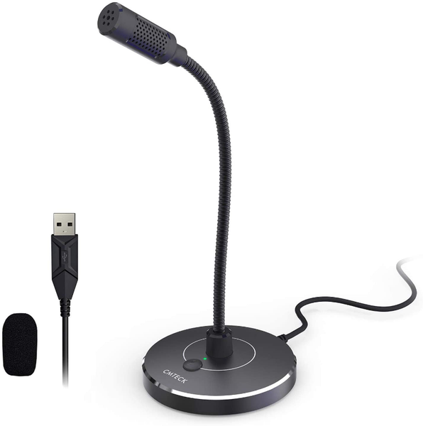 

microphones fivtek usb deskmicrophone,plug &play computer pc lapcardioid mic,mute button with led indicator, compatible windows