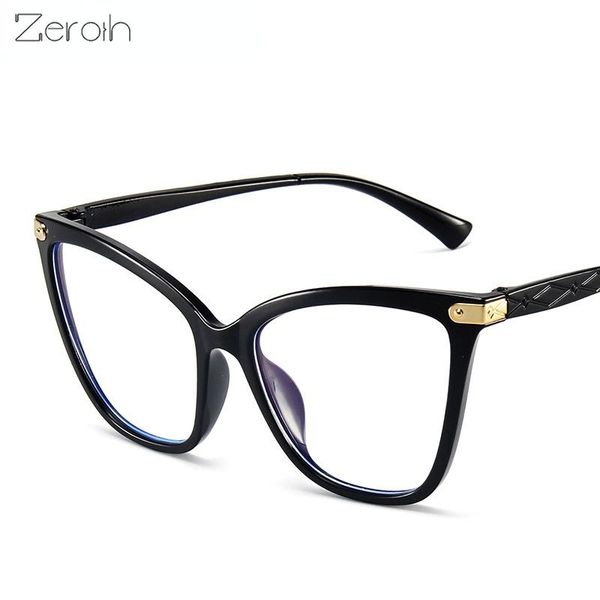 

fashion sunglasses frames cat eye glasses frame women men anti blue light eyewear optical spectacle goggles oversized eyeglass, Black