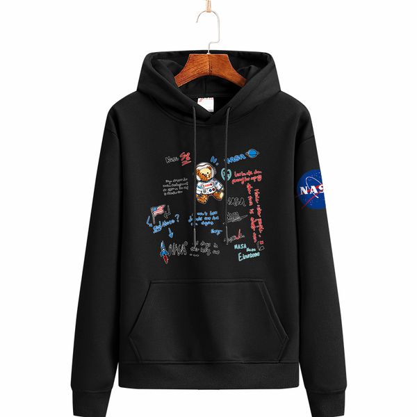 

2021 nasa long sleeve hooded hoody pullover men women hoodie sweatshirts plus size 229, Black