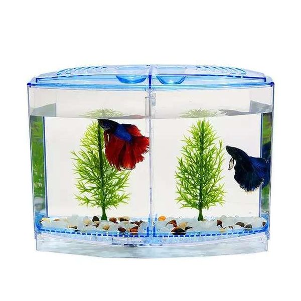 

aquariums mini fish tank aquarium betta box transparent arcylic breeding double guppies hatching layer incubator