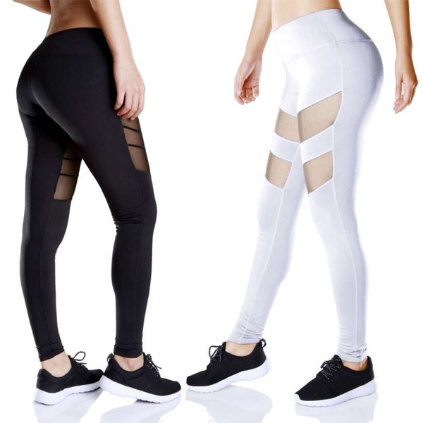

2021clothes women's summer new fast drying fitness large yoga tights mesh sports running pants, Gray
