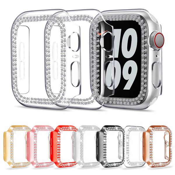 Luxus-Diamant-Smartwatch-Hüllen für Apple 44MM 42MM 40MM 38MM Uhrenstoßstange