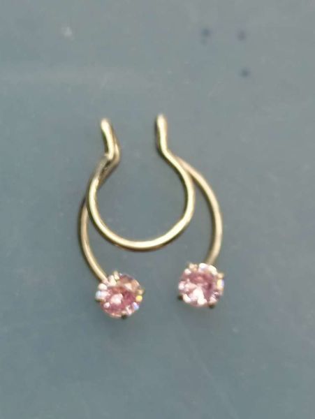 

316l stainless steel antler nose clip ring inlaid with zircon puncture jewelry