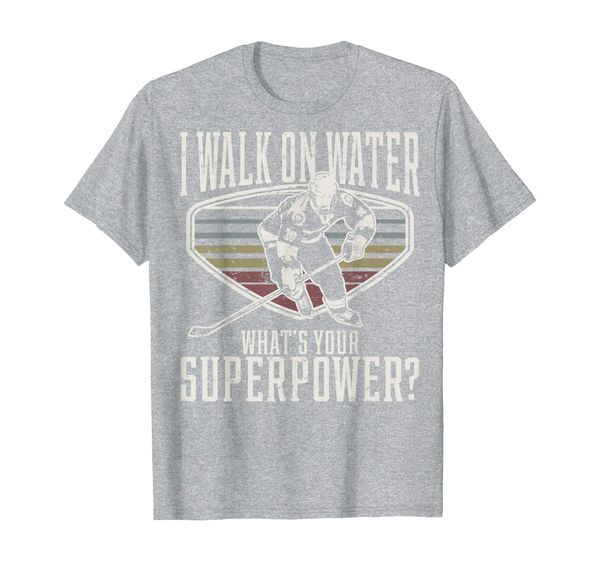 

hilarious ice hockey i walk on water gift t-shirt hockey fan, White;black