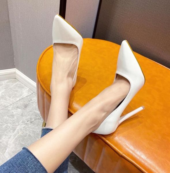 

new women's single shoes fashionable pointed shallow mouth stiletto patent leather high heels party shoes, Black
