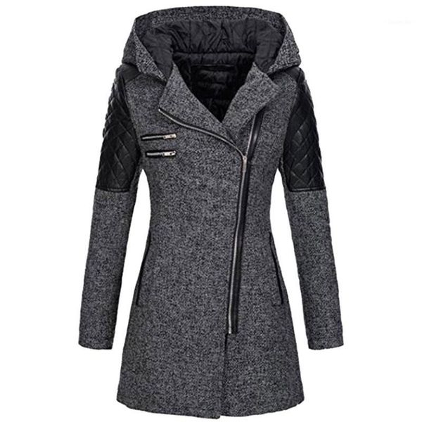 

women's hooded jackets winter warm slim jacket vintage thick parka overcoat outwear zipper coat windbreaker woman outwear1, Black;brown