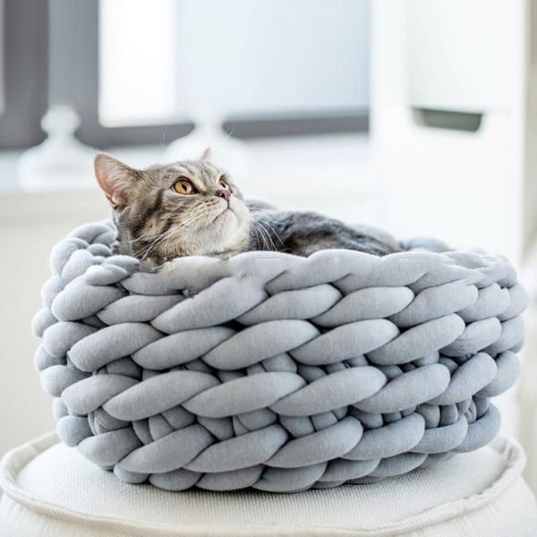 

knit cotton bed mats warm soft small dog house kennel basket detachable r9jc