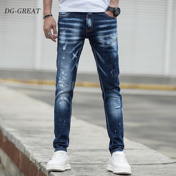 

2021 man new arrival spring autumn leisure slim wild fashion blue feet straight cowboy trousers srreetwear jeans men z23s