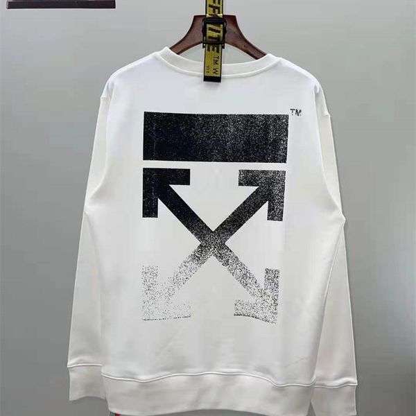 

off aw2021 white hd digital print black gradient arrow round neck sweater