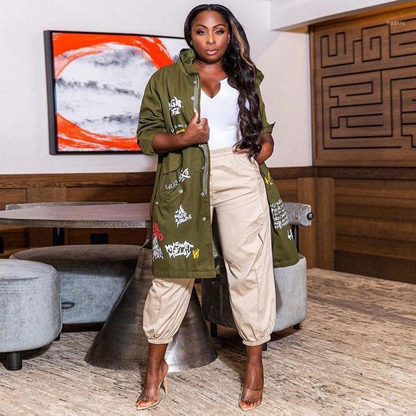 

women's trench coats rmsfe 2021 ladies winter fashion long sleeve leisure hooded sports simple loose windbreaker coat, Tan;black