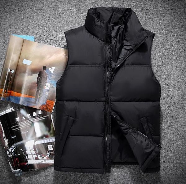 

sell 2021 new the men down winter down jacket polartec vest male sports hooded jackets bomber collar with zippers outdoor coats s-xxl, Black;white