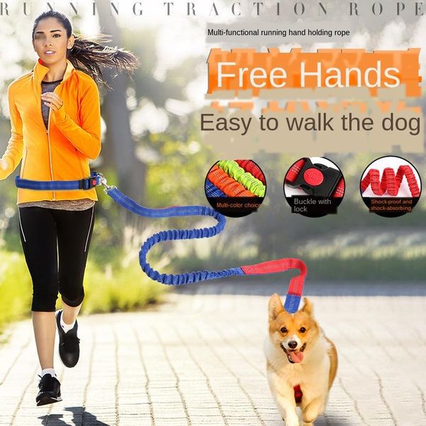 

dog collars & leashes pet supplies explosion-proof flush elastic nylon running traction rope walking belt