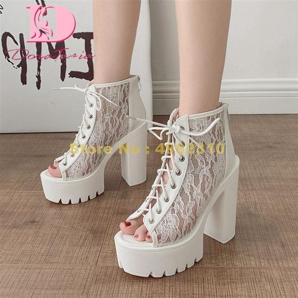 

dress shoes fashion woman sandals square heels peep toe platform pumps summer party, Black