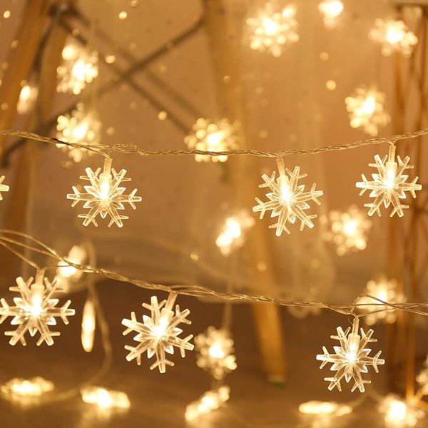 

strings fairy lights snowflake star led string christmas garland indoor bedroom home wedding year decoration battery powered