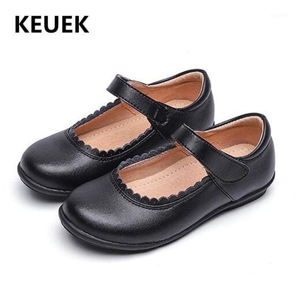 

flat shoes children genuine leather girls princess black shool dress baby toddler flats kids soft bottom student 0181, Black;grey