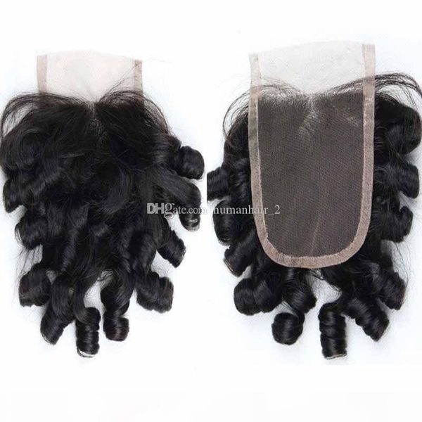 

mink virgin human hair lace closure funmi hair aunty curly unprocessed peruvian indian mongolian bohemian hair price, Black;brown