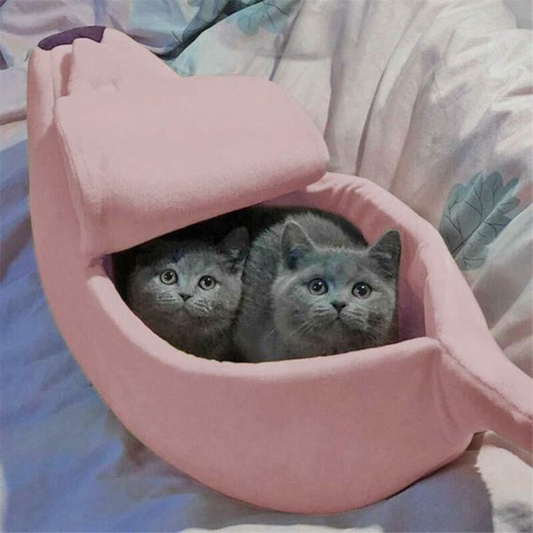 

cat beds & furniture pets' puppy nest bed banana shape fluffy cave house sleeping bag cushion cute cats dogs soft warm comfortable fash