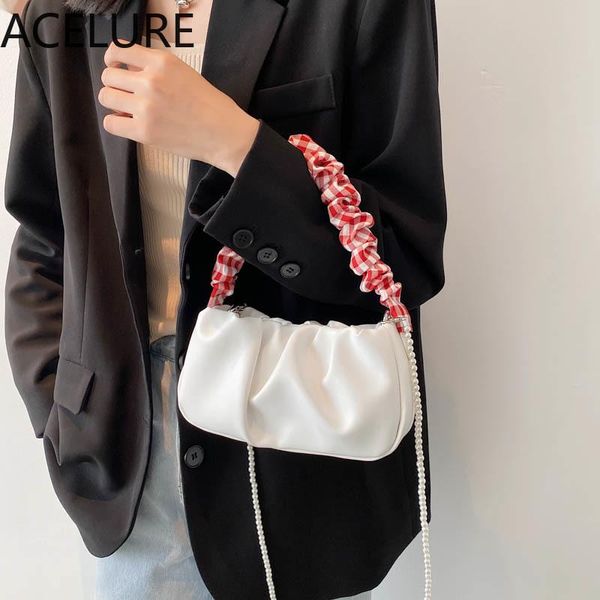 

evening bags acelure white black soft pu leather messenger elegant ladies shopping purse casual fashion hasp shoulder for women