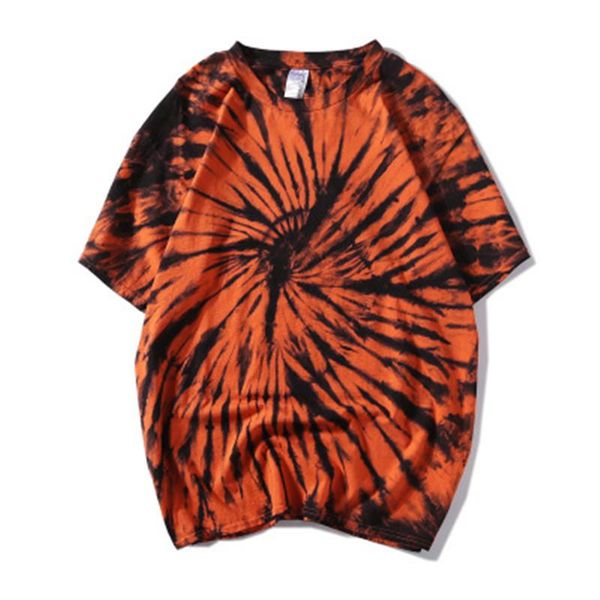 

tie-dye loose mens t-shirt summer fashion trend harajuku style hip hop short sleeve crew neck casual tee mans cool t-shirt clothing, White;black