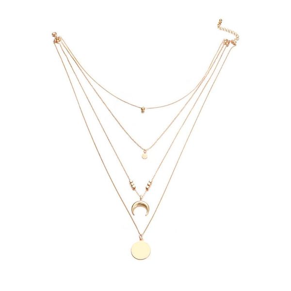 

chokers otoky necklace alloy women fashion moon crosspendant chain elegant jewelry for goldplate luxury, Golden;silver