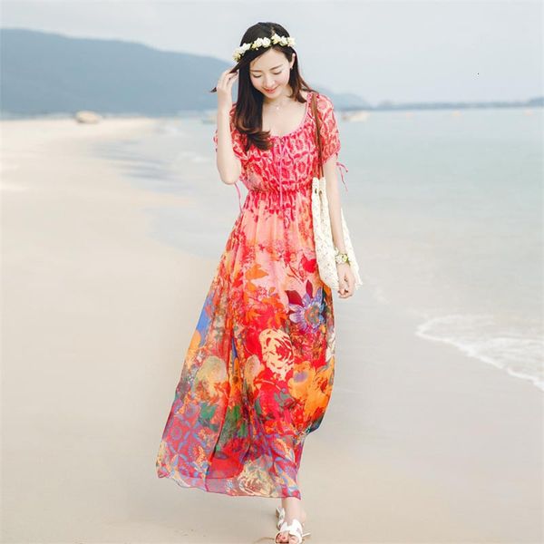 

2021 new vestido maxi summer ethnic boho beach chiffon women es large sizes thailand vestidos robe femme fyy661 1tcr, Black;gray