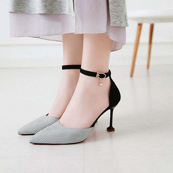 

dress shoes women bling platform fashion pumps sequins buckle high heels shallow ol lady wedding party y21-82, Black