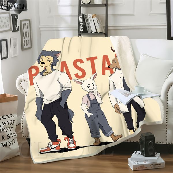 

cloocl new japan cartoon beastars animal 3d print street style air conditioning blanket sofa teens bedding throw blankets plush quilt