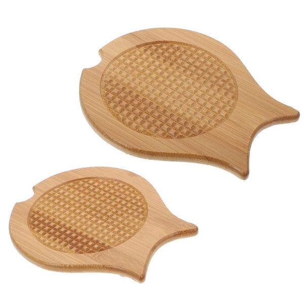 

mats & pads 2pcs bamboo coasters practical drink anti-skid cup mat for home office