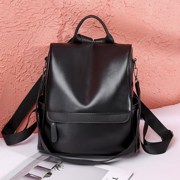 

outdoor bags backpack women's 2021 bag dual-use soft pu wild lady travel women