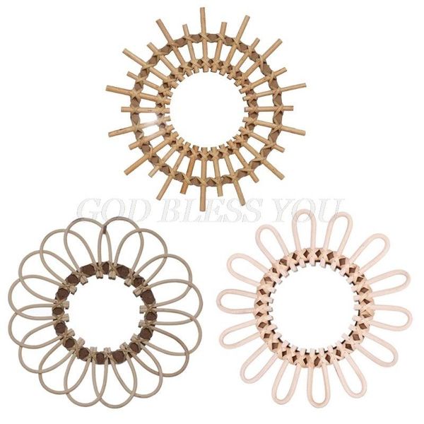 

mirrors rattan round makeup mirror innovative art decoration dressing bathroom wall hanging crafts drop