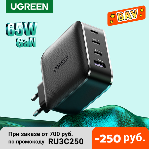 

ugreen usb charger gan 65w fast pd charger 4 port usb c charging quick 4.0 30 for huawei xiaomi iphone notebook pd fast charger