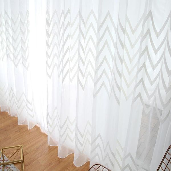 

curtain & drapes white gauze embroidered window simple water ripple tulle balcony bay living room bedroom screen yarn
