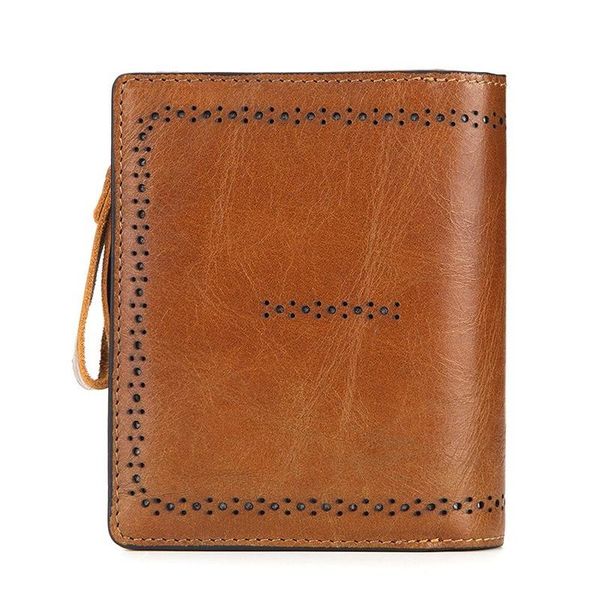 

wallets women's wallet leather short zipper bag oil wax card, Red;black