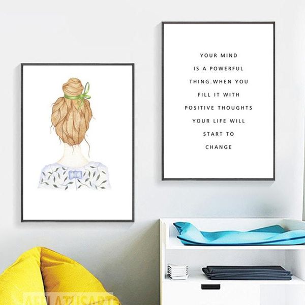 

paintings girl motivational quote landscape wall art canvas painting nordic posters and prints pictures for living room home decor