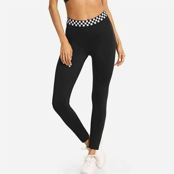 

high waist elastic workout leggings women slim fitness fashion black for gym sport running plus size 210925