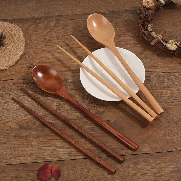

chopsticks 23cm wooden spoon cutlery set convenient student children's box