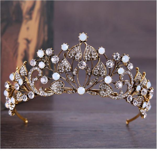 

vintage bridal crown hair accessories queen crown baroque rhinestone crystal crown headband wedding hair acc jllohp