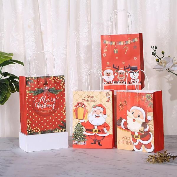 

gift wrap lightweight 20pcs unique large capacity packaging bags kraft paper packing pouch with handle for party