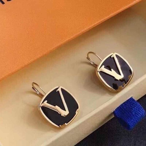 

2021 wedding 20 design charm 316l titanium steel 18k rose gold plated christmas flower letter earrings band dangle girls women jewelry, Golden