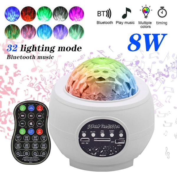 

starry sky led laser projector light ocean waving romantic usb bluetooth home party music player lights remote control lamp gift